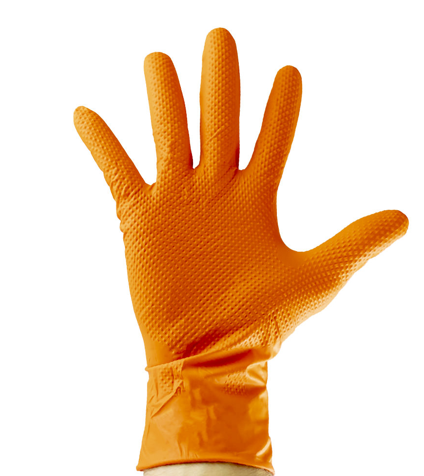 GANTS ORANGES EN NITRILE, ÉPAISSEUR DE 7,0 MIL,  (100 GANTS)